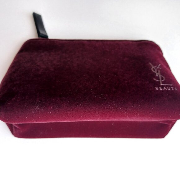 YSL Yves Saint Laurent Mini Velvet Cosmetic Pouch / Bag - NEW - Picture 8 of 9